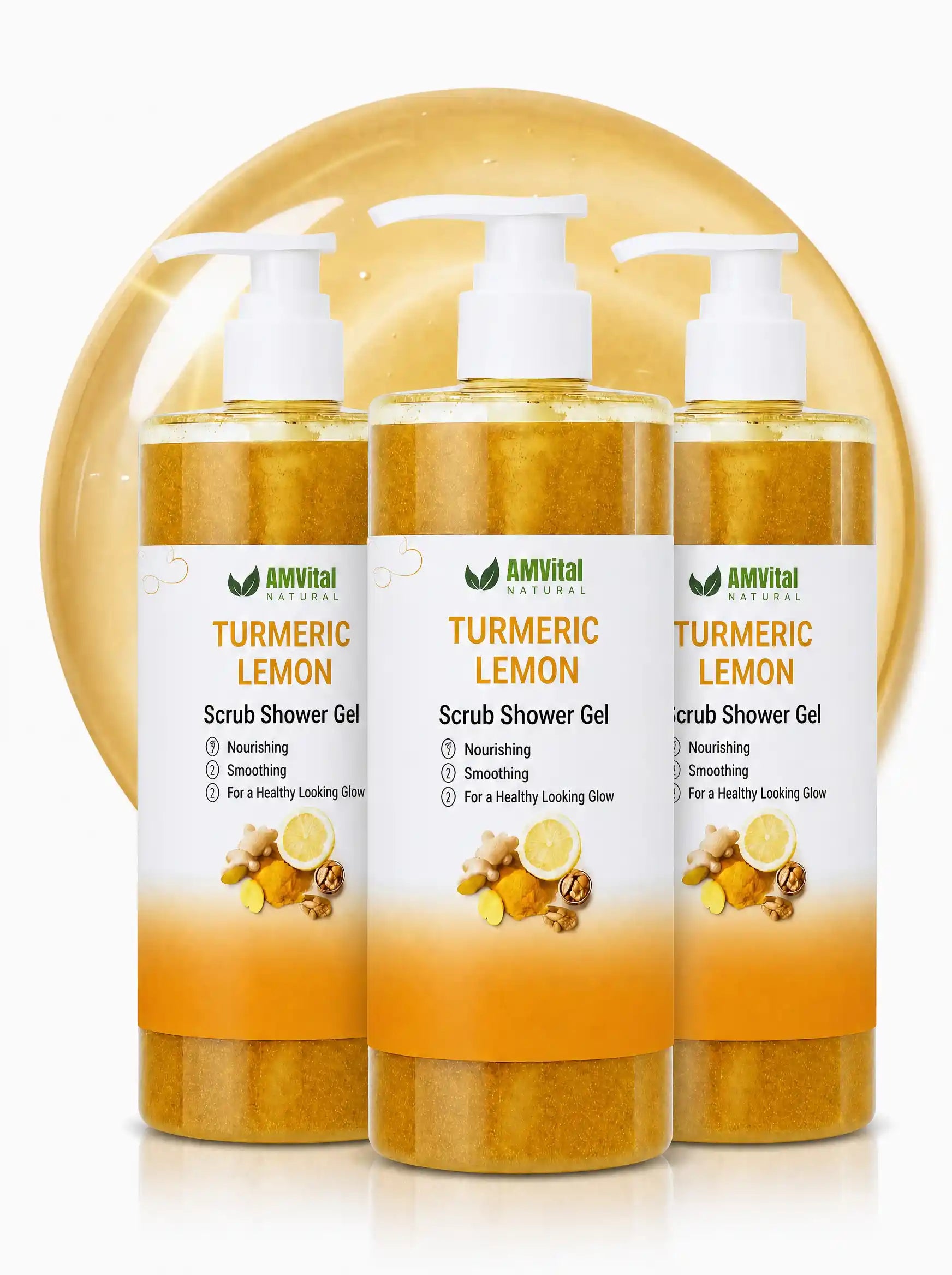 AMVital Turmeric Lemon Scrub Shower Gel