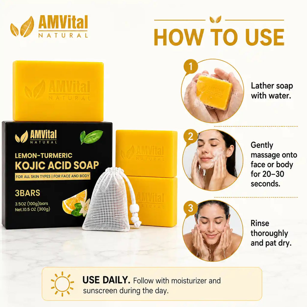 AMVital Lemon Turmeric Kojic Acid Soap Bar