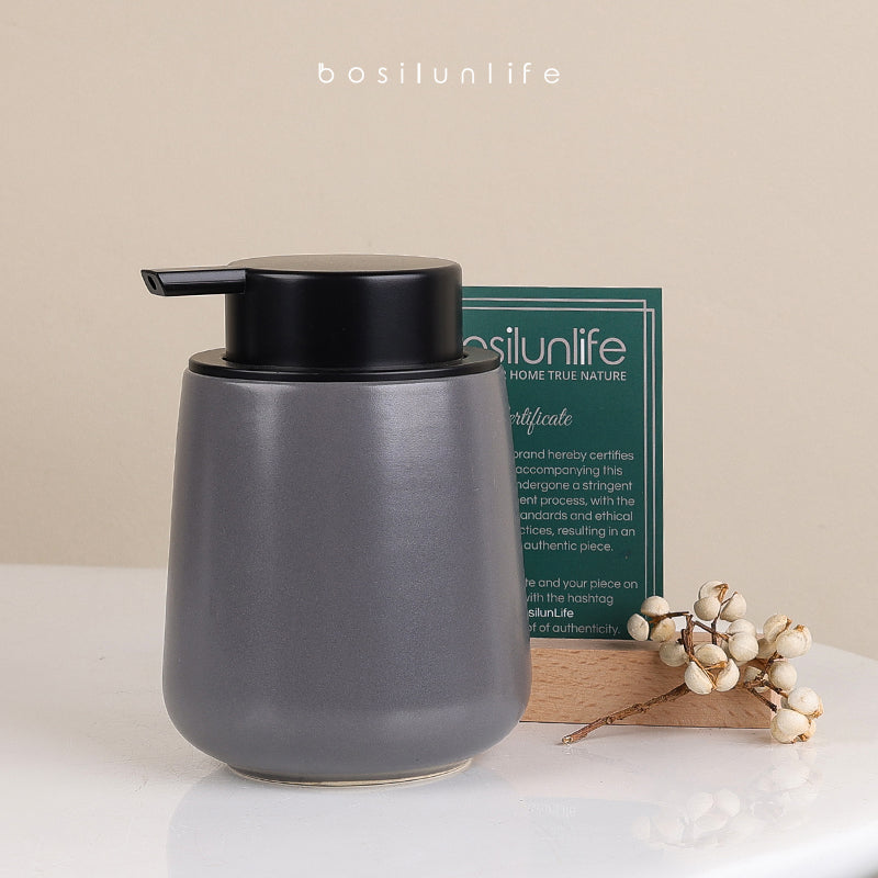 BosilunLife Liquid Soap Dispenser Large Recycled Ceramic Eco-Clay