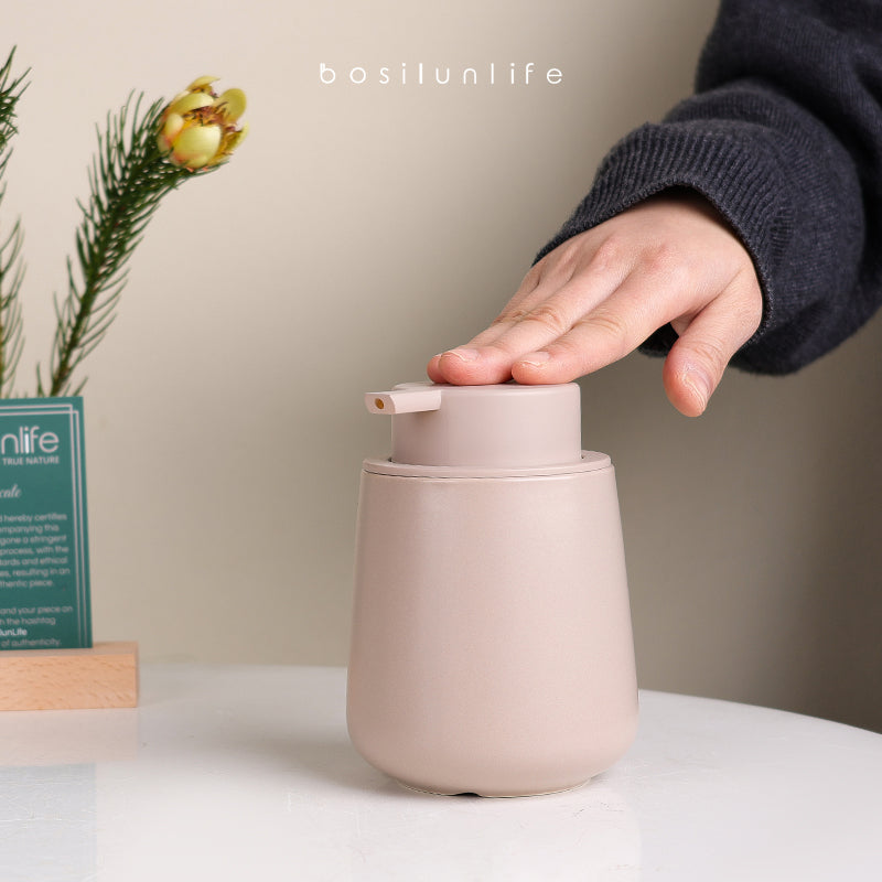 BosilunLife Liquid Soap Dispenser Large Recycled Ceramic Eco-Clay