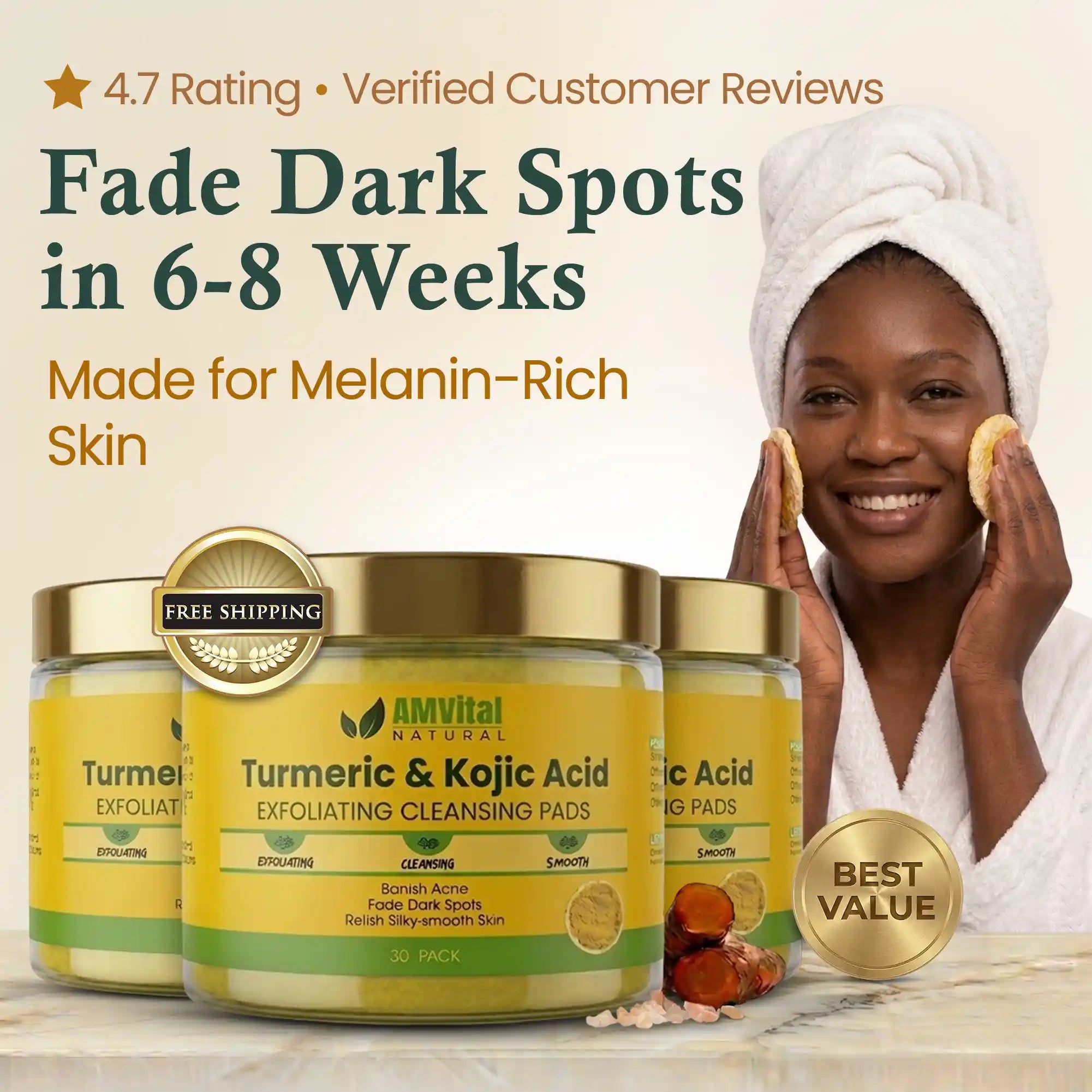 AMVital Turmeric Kojic Acid Cleansing Pads