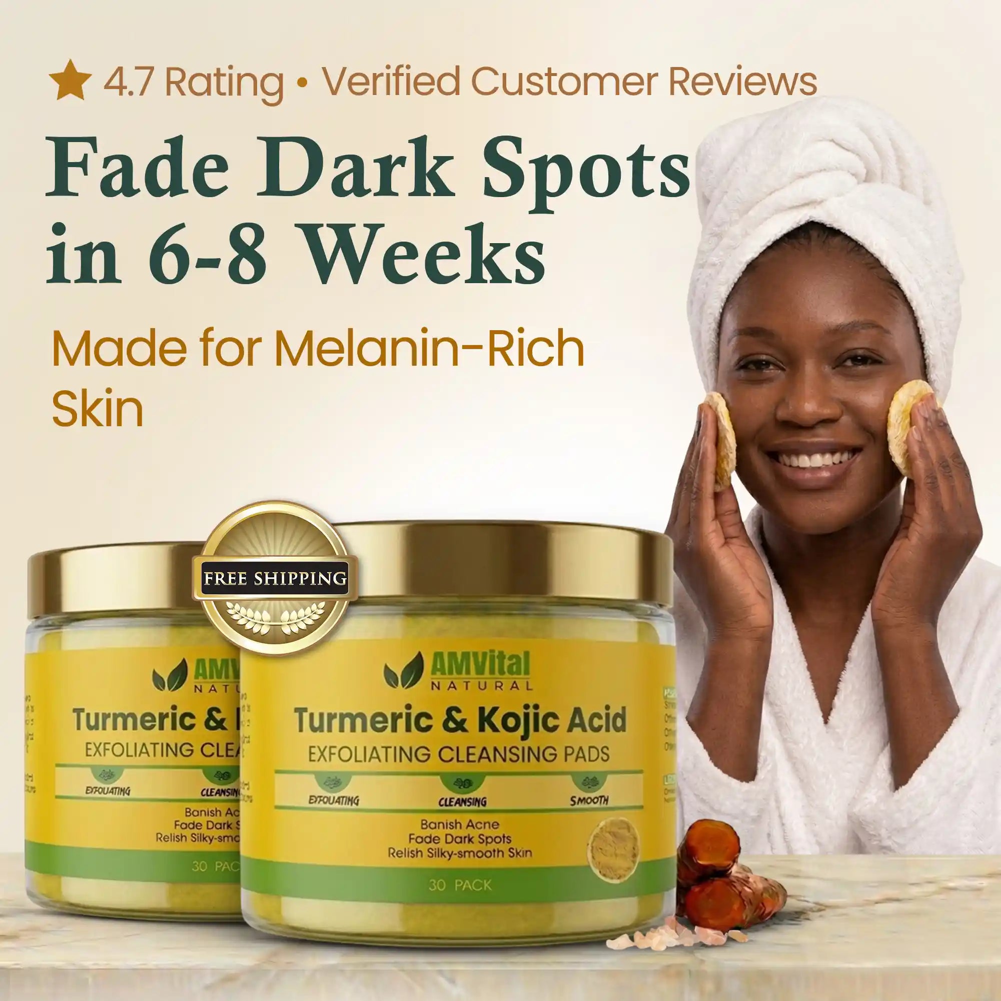 AMVital Turmeric Kojic Acid Cleansing Pads