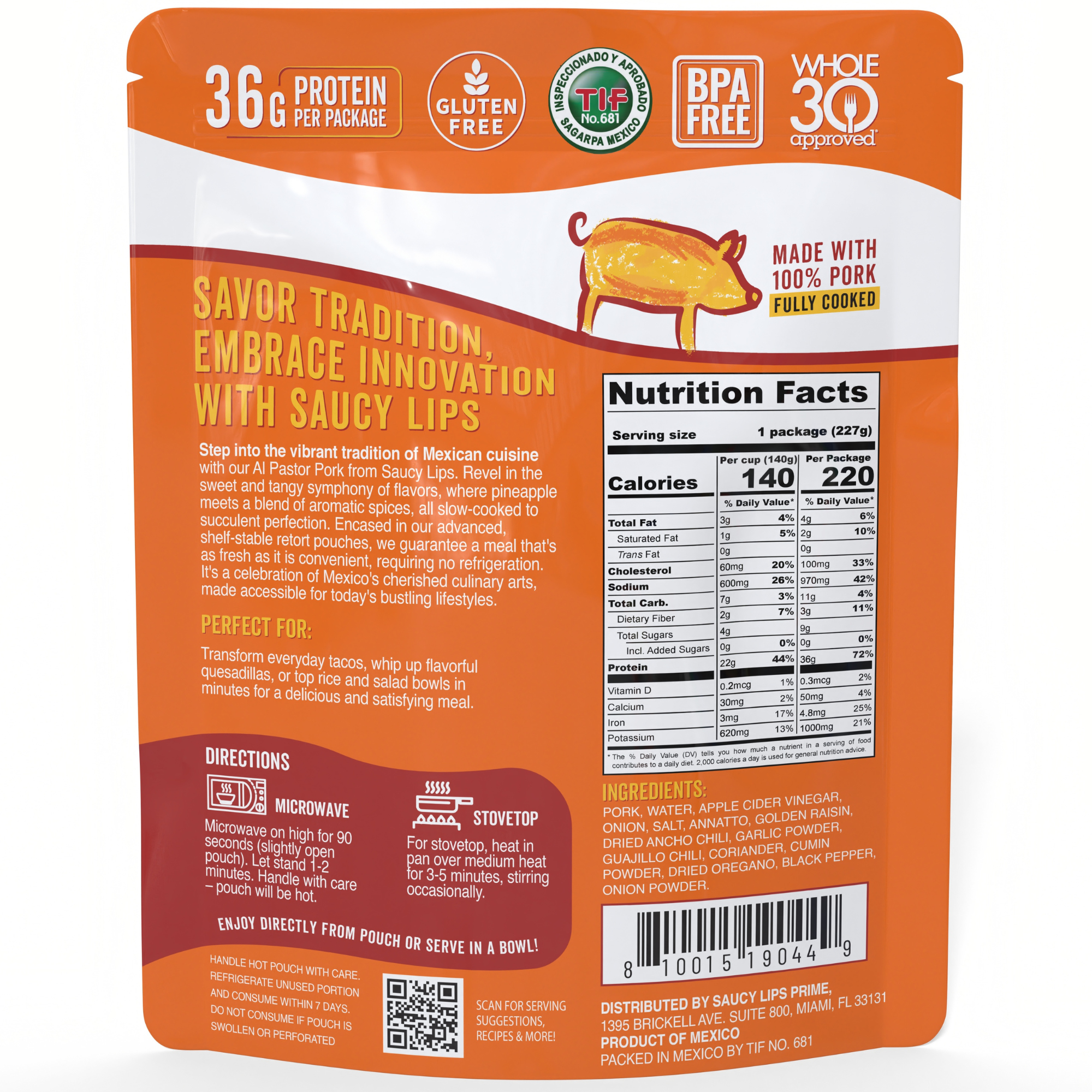 Al Pastor Pork – 36g Protein | Ready in 90 Seconds
